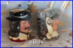 Royal Doulton Character jug Oliver Cromwell and king Charles small matching