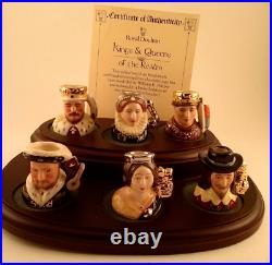 Royal Doulton Character jugs KINGS & QUEENS OF THE REALM Full Set with COA