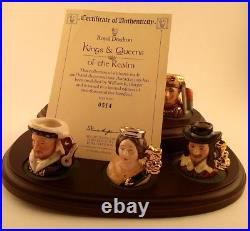 Royal Doulton Character jugs KINGS & QUEENS OF THE REALM Full Set with COA