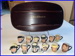 Royal Doulton Charles Dickens Commemorative Set 12 Character Jugs & Shelf