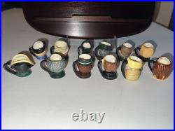 Royal Doulton Charles Dickens Commemorative Set 12 Character Jugs & Shelf