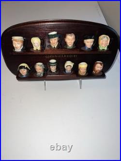 Royal Doulton Charles Dickens Commemorative Set 12 Character Jugs & Shelf