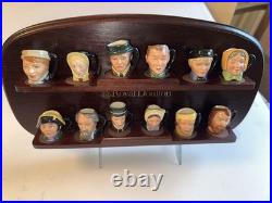 Royal Doulton Charles Dickens Commemorative Set 12 Character Jugs & Shelf