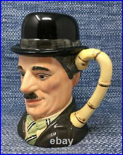 Royal Doulton Charlie Chaplin D6949 Character Toby Jug Large 7.25 Mint