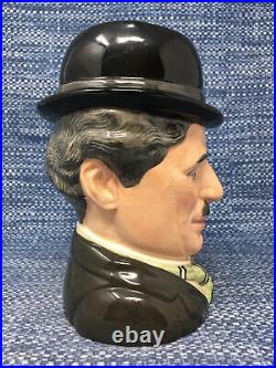 Royal Doulton Charlie Chaplin D6949 Character Toby Jug Large 7.25 Mint