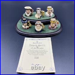 Royal Doulton Complete Set Of Kings & Queens Of The Realm Tiny Tobies No 849 COA