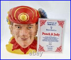 Royal Doulton D6946 Punch & Judy Double Sided Character Jug + COA