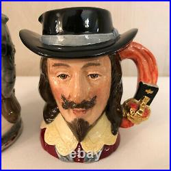 Royal Doulton D6985 6986 King Charles I And Oliver Cromwell Small Character Jugs
