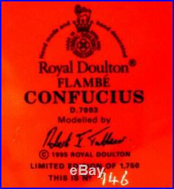 Royal Doulton D7003 Character Jug CONFUCIUS Flambé 1995 Ltd Ed 1750 with COA