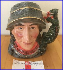 Royal Doulton D7129 Large St. George Limited Edition Toby Character Jug with COA