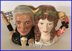 Royal Doulton Double Character Jug LORD NELSON & LADY HAMILTON D7092 with COA