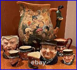 Royal Doulton England Charles Dickens Jug Characters 8 Piece Set