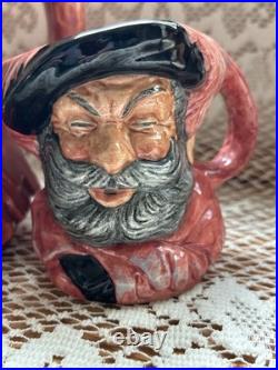 Royal Doulton Falstaff Jug Set D6287 6 Large Medium Small England 1949