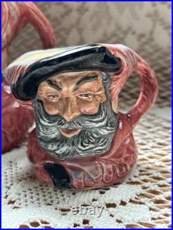 Royal Doulton Falstaff Jug Set D6287 6 Large Medium Small England 1949