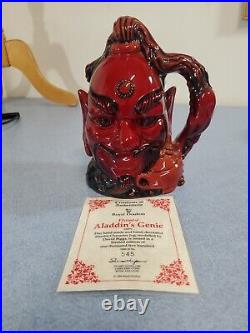 Royal Doulton Flambe Character Jug Aladdin's Genie D6971 withcert