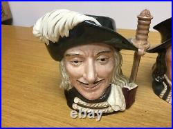 Royal Doulton Four Musketeers Figural 7 1/2 Toby Character Mugs