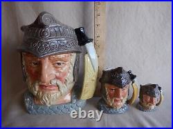 Royal Doulton Gladiator Character Jugs-Set of 3 Lg. D6550 Sm. D6553 Mini D6556