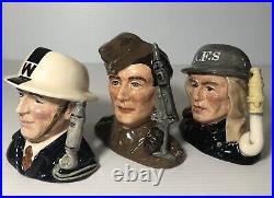 Royal Doulton HEROS OF THE BLITZ Character Jug Set D6872, D6886 & D6887