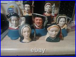 Royal Doulton Henry viii and wives large character toby mugs