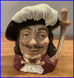 Royal Doulton Jugs 3 Musketeers Aramis Porthos Athos + D'Artagnan 4 Large Size
