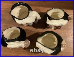 Royal Doulton Jugs 3 Musketeers Aramis Porthos Athos + D'Artagnan 4 Large Size