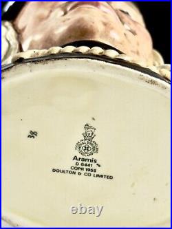 Royal Doulton Jugs- 3 Musketeers Aramis, Porthos, Athos plus D'Artagnan as 4th