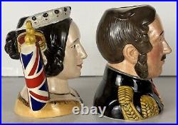 Royal Doulton Jugs QUEEN VICTORIA and PRINCE ALBERT D7072 and D7073