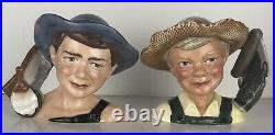 Royal Doulton Jugs TOM SAWYER and HUCKLEBERRY FINN D7187 and D7177