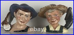 Royal Doulton Jugs TOM SAWYER and HUCKLEBERRY FINN D7187 and D7177