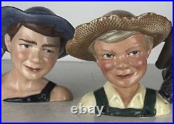 Royal Doulton Jugs TOM SAWYER and HUCKLEBERRY FINN D7187 and D7177