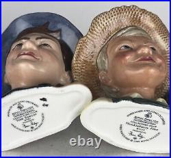 Royal Doulton Jugs TOM SAWYER and HUCKLEBERRY FINN D7187 and D7177