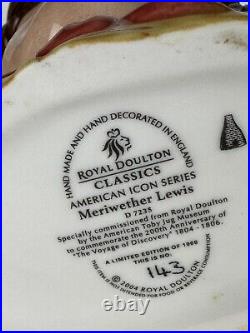 Royal Doulton Jugs WILLIAM CLARK and MERIWETHER LEWIS D7234 and D7235 with COA