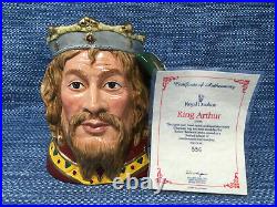 Royal Doulton King Arthur D7055 Character Toby Jug Large 7.25 Mint with COA