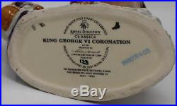 Royal Doulton King George VI D7167 & Queen Elizabeth II D7168 Character Jugs COA