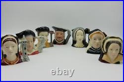 Royal Doulton King Henry VIII and Six Wives Miniature Ceramic Toby Jug Set