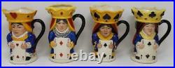 Royal Doulton King and Queen of Diamonds Clubs Hearts Spades 4 Small Toby Jugs