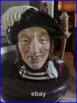 Royal Doulton Large Aramis #D6441 Toby Jug Musketeer Vintage 7.5 Inch Tall