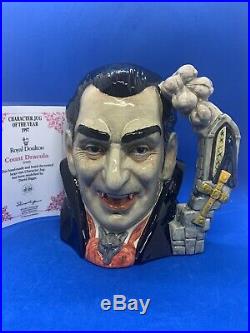 Royal Doulton Large Character Jug! Count Dracula! D7053! + Certificate! Mint