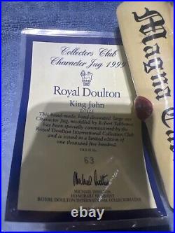 Royal Doulton Large Character Jug King John D7125 with Certificate