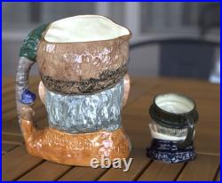 Royal Doulton Large Character Jug Robinson Crusoe D6532 1959 & Captain Cuttle