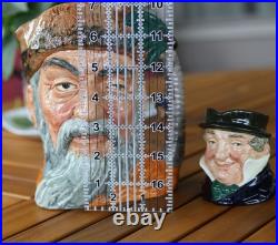 Royal Doulton Large Character Jug Robinson Crusoe D6532 1959 & Captain Cuttle