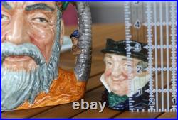 Royal Doulton Large Character Jug Robinson Crusoe D6532 1959 & Captain Cuttle