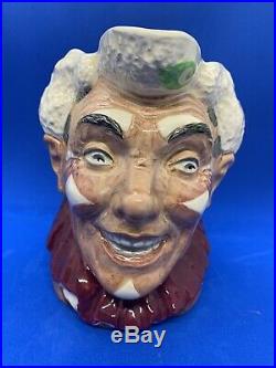 Royal Doulton Large Character Jug! The White Haired Clown! D6322! Mint! Rare