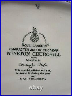 Royal Doulton Large Character Jug of the Year 1992 Winston Churchill D6907