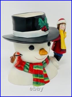 Royal Doulton Large LE 231/500 SNOWMAN withGIRL Handle #D7241 Jug 6.75 COA