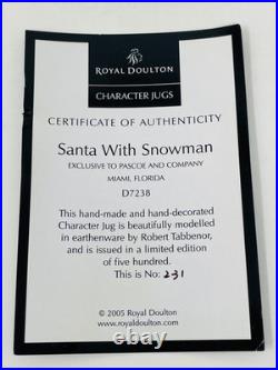 Royal Doulton Large LE 231/500 SNOWMAN withGIRL Handle #D7241 Jug 6.75 COA Royal Doulton Large LE 231/500 SNOWMAN withGIRL Handle #D7241 Jug 6.75 COA
