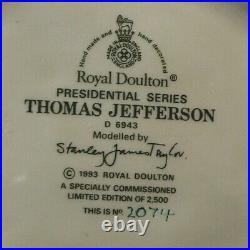 Royal Doulton Large Toby Character Jug D6943 Thomas Jefferson #2074 of 2500