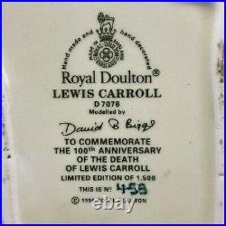 Royal Doulton Lewis Carroll Toby Jug D7078 455/1500 1996 COA Alice In Wonderland