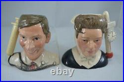 Royal Doulton Ltd Ed. Character Jugs Kenneth Williams & Hattie Jacques With Coa