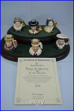 Royal Doulton Ltd Edition Tiny Character Jug Set Kings & Queens Of The Realm